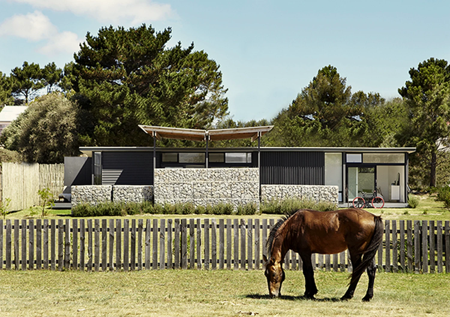 North elevation with horse grazing in the foreground